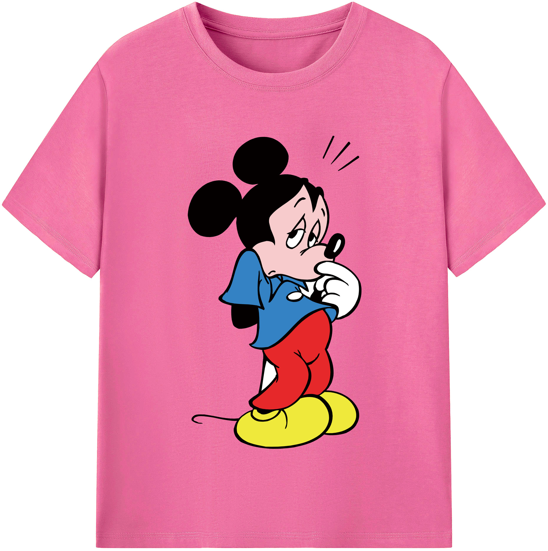 （画像用） ミッキーマウス Mickey Mouse レディースカジュアルプリントTシャツ（綿100％）